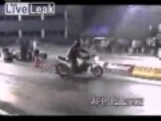 Drag Race Fail Video: This Rider is a Bad Racer and a Worse Stunt Jumper